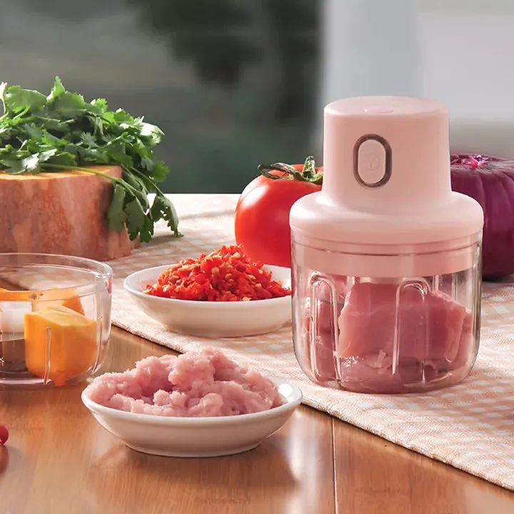Portable Electric USB Rechargeable Fruit Vegetable Grinder Food Speedy Chopper