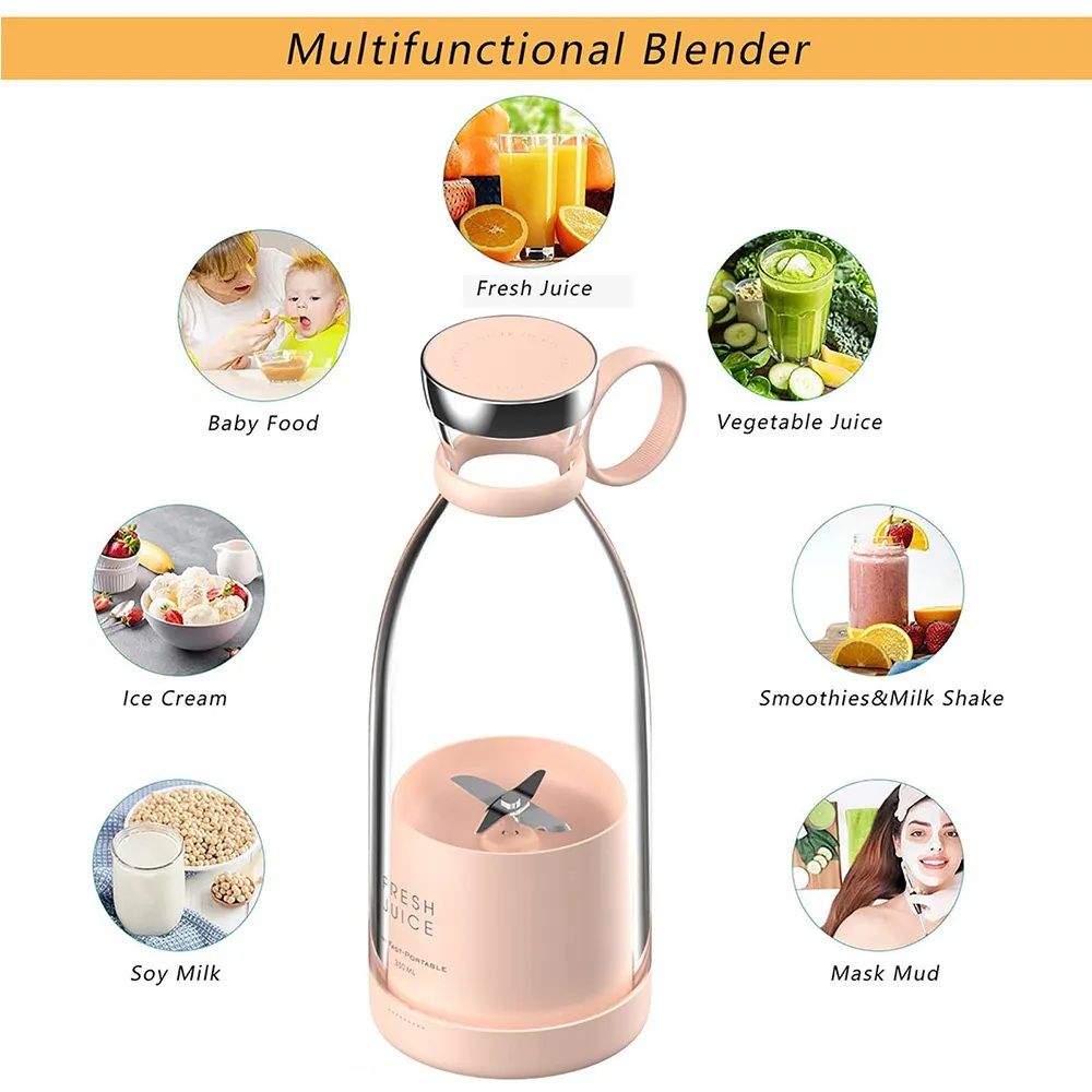 Mini Portable Blender Electric Fruit Juicer Mixers Mini Juicer Bottle for Traveling