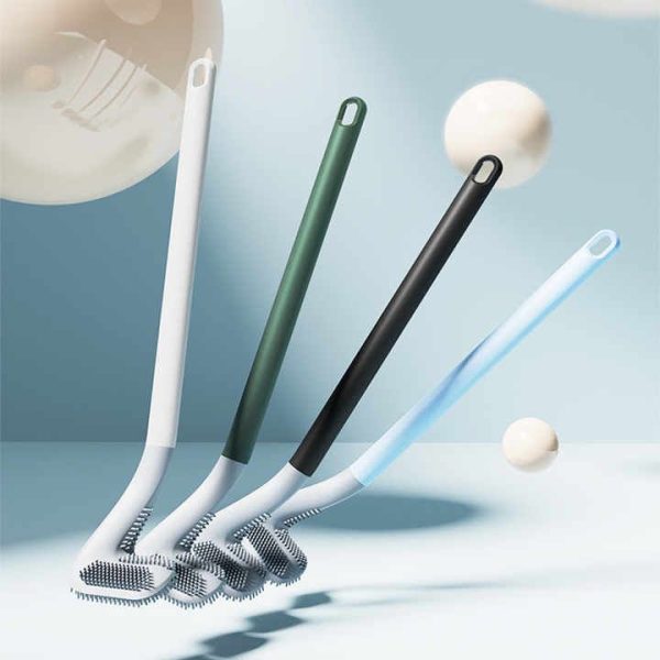 (Pack Of 2) Flexible Silicone Rubber Toilet Brush Cleaning Golf Style