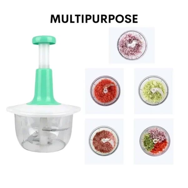 Manual Hand Push Chopper & press Cutter Vegetable Meat Grinder 1.5 Liter