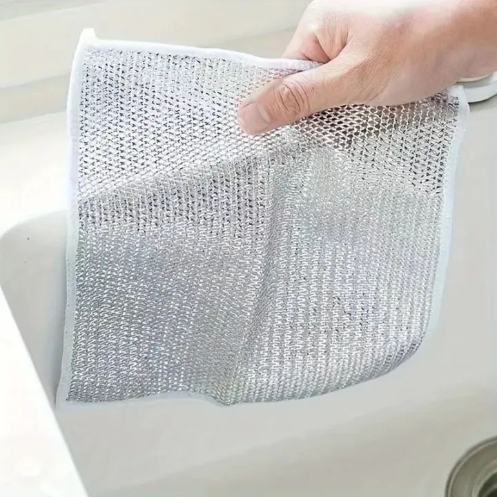 (Pack Of 8) Dish Scrubber Kitchen Cleaning Cloth Metal Multipurpose Wire Dishwashing