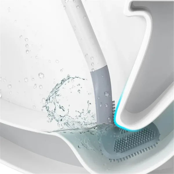 (Pack Of 2)  Flexible Silicone Rubber Toilet Brush Cleaning Golf Style