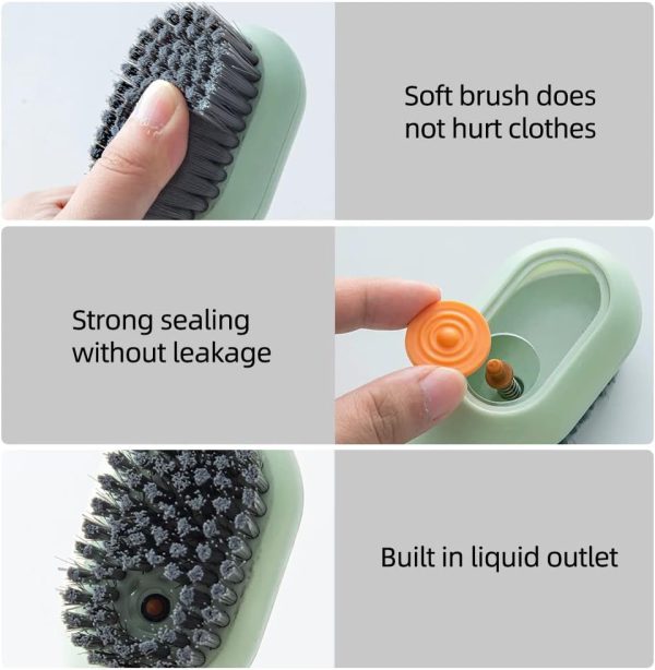 (Pack of 2) Multi-purpose Shoe Brush Soft Bristle Automatic Liquid