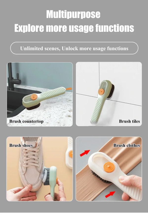 (Pack of 2) Multi-purpose Shoe Brush Soft Bristle Automatic Liquid