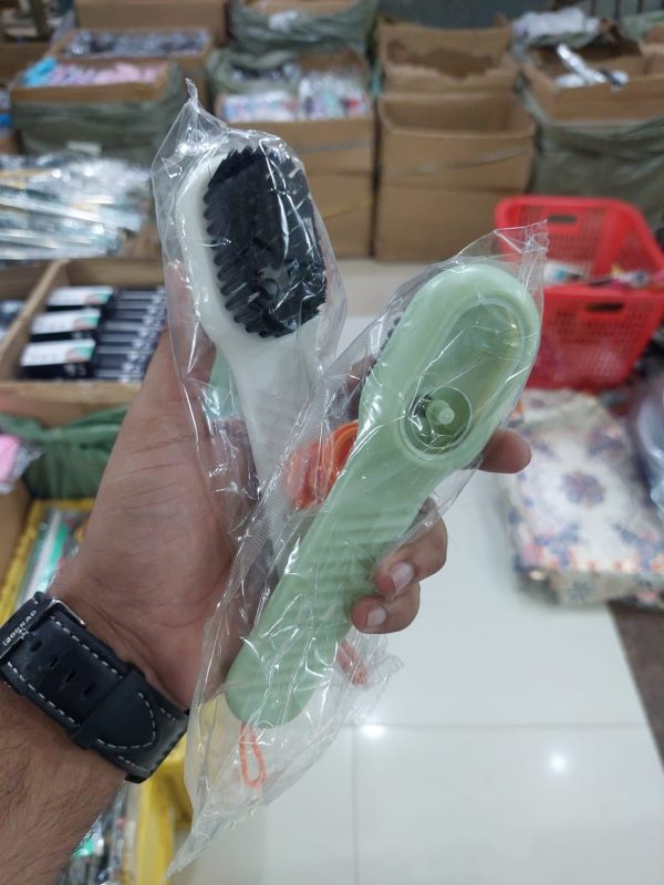 (Pack of 2) Multi-purpose Shoe Brush Soft Bristle Automatic Liquid